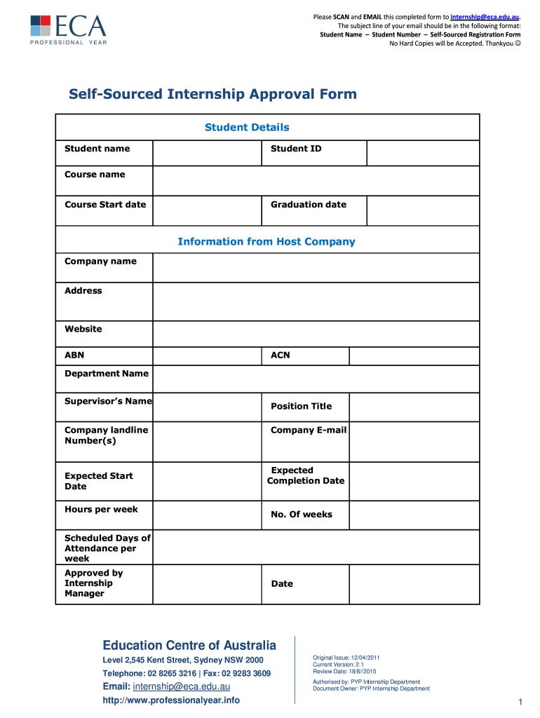  Eca Intertenship Plan Form 2011-2024