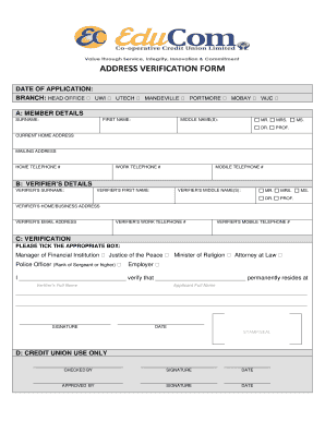 Address Verification Form
