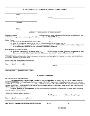 Richmond County Magistrate Court  Form
