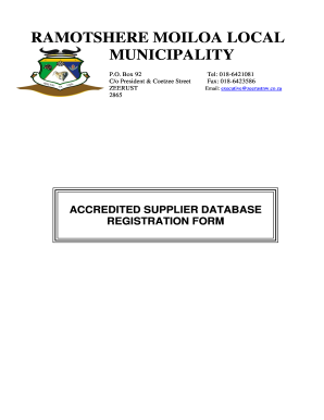 Ramotshere Moiloa Municipality Databse  Form