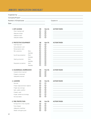 Jobsite Checklist  Form