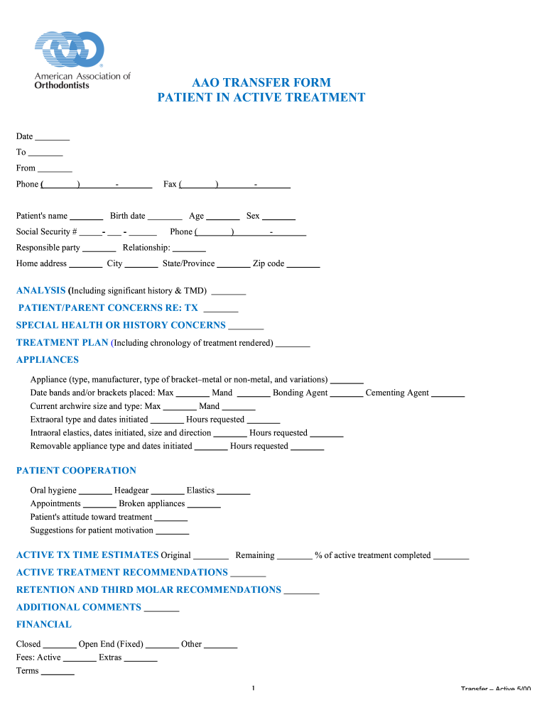 Aao Transfer Form PDF