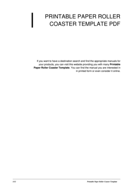 Printable Paper Roller Coaster Templates PDF  Form