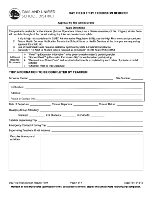 Ousd Field Trip Forms