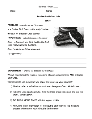 Double Stuff Oreo Lab Answer Key  Form