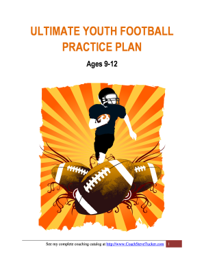 Youth Football Practice Plans PDF  Form
