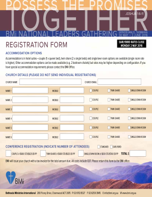 Australia Registration Conference  Form