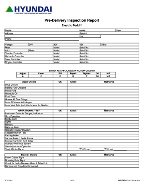 BPreb Delivery BInspectionb Report  Form