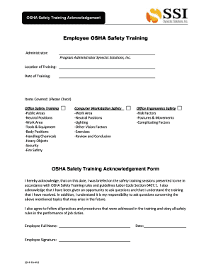 Occupational Safety Health Administration  Form