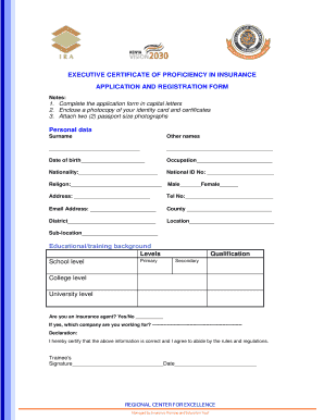Certificate of Proficiency in Insurance Notes PDF  Form