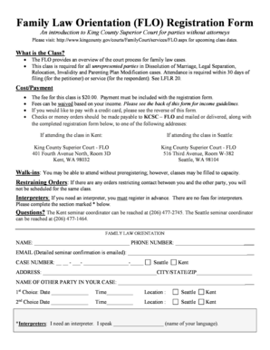 King County Family Law Orientation  Form