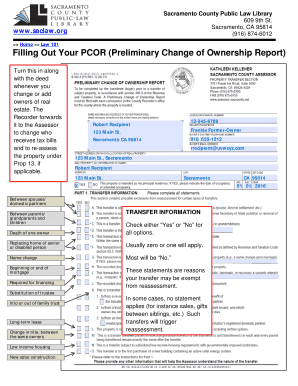 Filling Out Your PCOR Preliminary Change of Ownership Report  Form