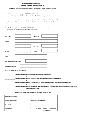 New Smyrna Beach Pass  Form