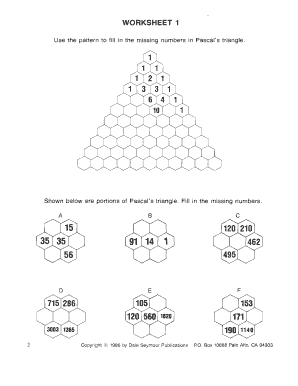 Blank Pascal&#039;s Triangle  Form