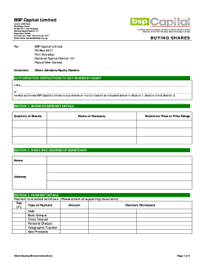 Bsp Shares Application Form