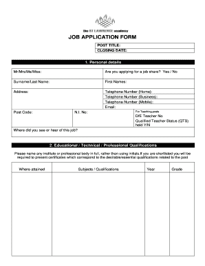 JOB APPLICATION FORM Amazon Web Services