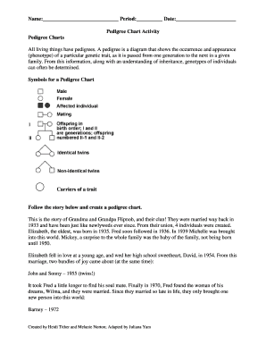 Pedigree Chart Activity Answer Key  Form