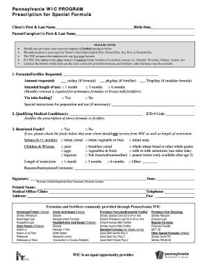 Pa Wic Application  Form
