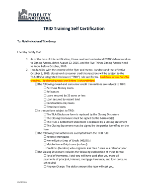 TRID Training BSelf Certificationb ExecutiveNotaryServicescom  Form