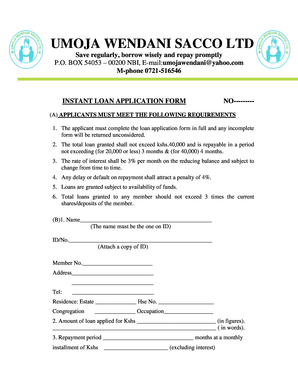 Umoja Loan  Form