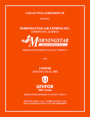 Morningstar Air Express Collective Agreement  Form