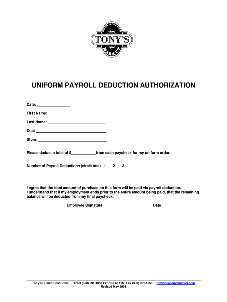 Payroll Deduction Uniforms09 Colorado Caterers
