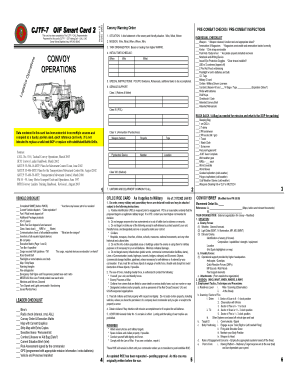 Army Convoy Commander Smart Card  Form