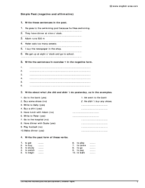 Simple Past Negative and Affirmative  Form