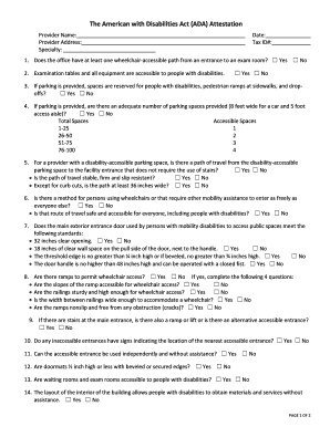 The American with Disabilities Act ADA Attestation  Form