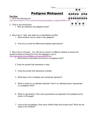 Pedigree Webquest Answer Key  Form