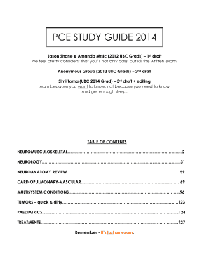 Pce Study Guide PDF  Form