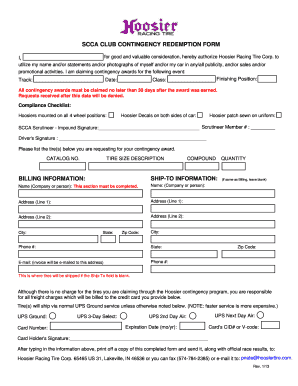 Hoosier Contingency  Form