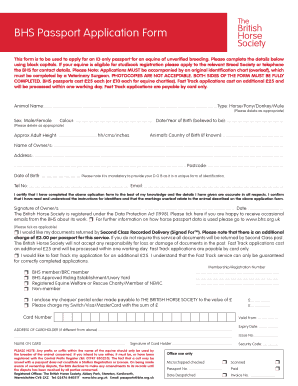 Bhs Passport  Form