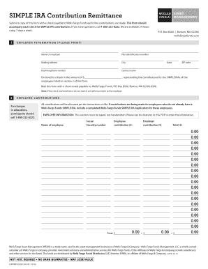 Get and Sign SIMPLE IRA Contribution Remittance Wells Fargo Funds 2016 Form