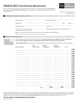  SIMPLE IRA Contribution Remittance Wells Fargo Funds 2016