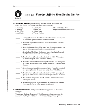 Foreign Affairs Trouble the Nation Answer Key  Form