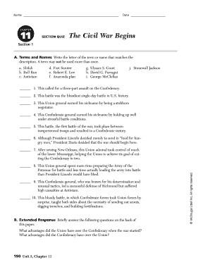 Civil War Quiz  Form