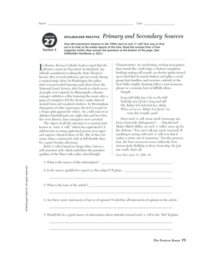 Chapter 19 Section 3 Skillbuilder Practice Primary and Secondary Sources  Form