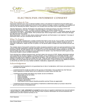 Electrolysis Consent Form