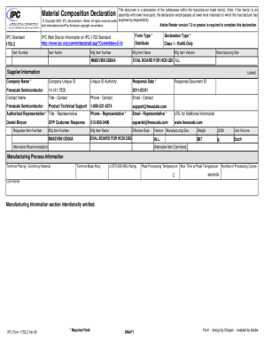 Material Composition Declaration IPC 1752  Form