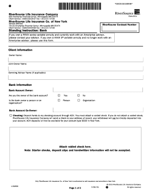 Standing Instruction Form