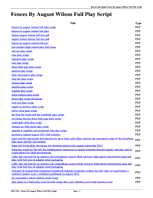 Fences Full Play Script  Form