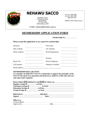 Nehawu Contact Details  Form