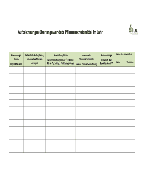 Aufzeichnungen Ber Angewendete Pflanzenschutzmittel Im Jahr Lfl Bayern  Form