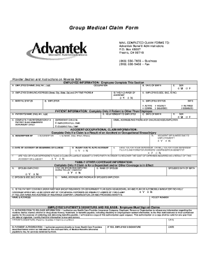 Advantek Benefit Administrators Claims Address  Form