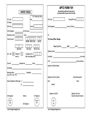 Paper Token  Form