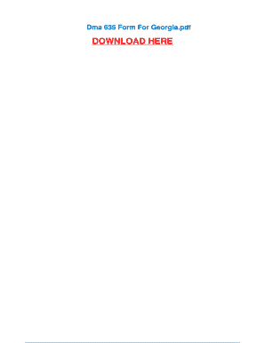 Dma 635 Form PDF Georgia