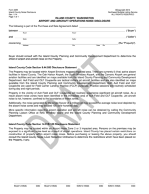 Island County Noise Disclosure Rev 801  Form