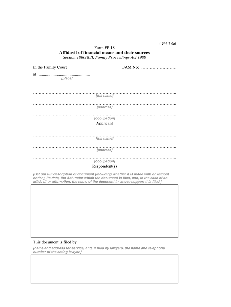 Fp 18 Affidavit  Form