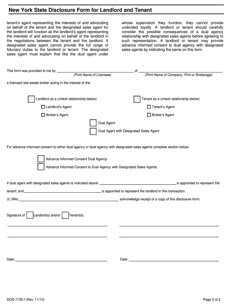 Ny Disclosure Sample  Form